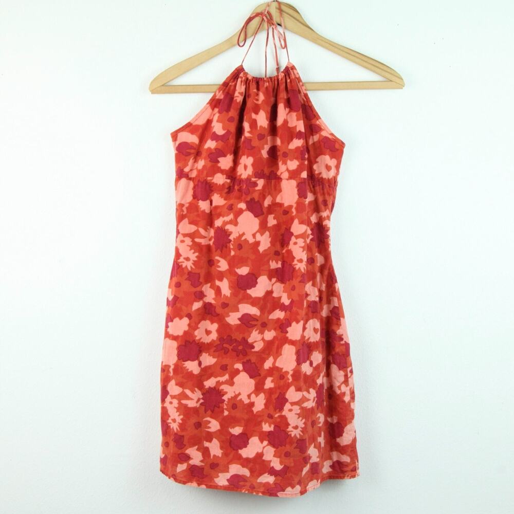 Vintage‎ size 5 Dress Halter Floral Preppy Wet Seal Surf Mini Skater Feminine